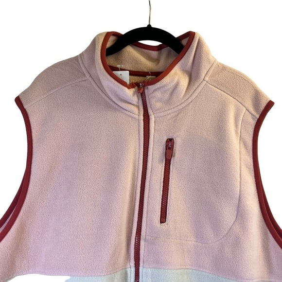 Hyba Women's Vest Size 2X Polar Colour Blocked Pink Tan Sleeveless - Picture 5 of 14